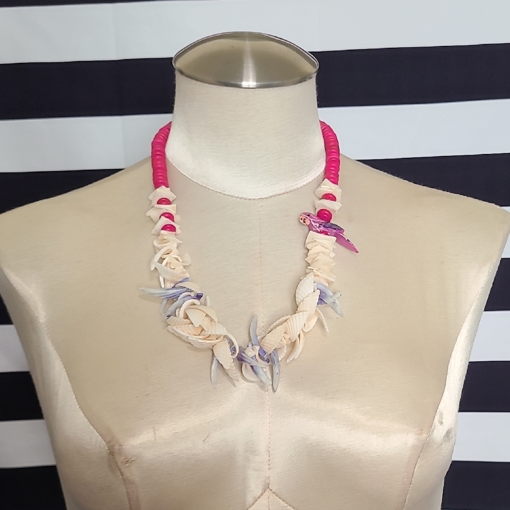 Pink and Cream Beaded Necklace